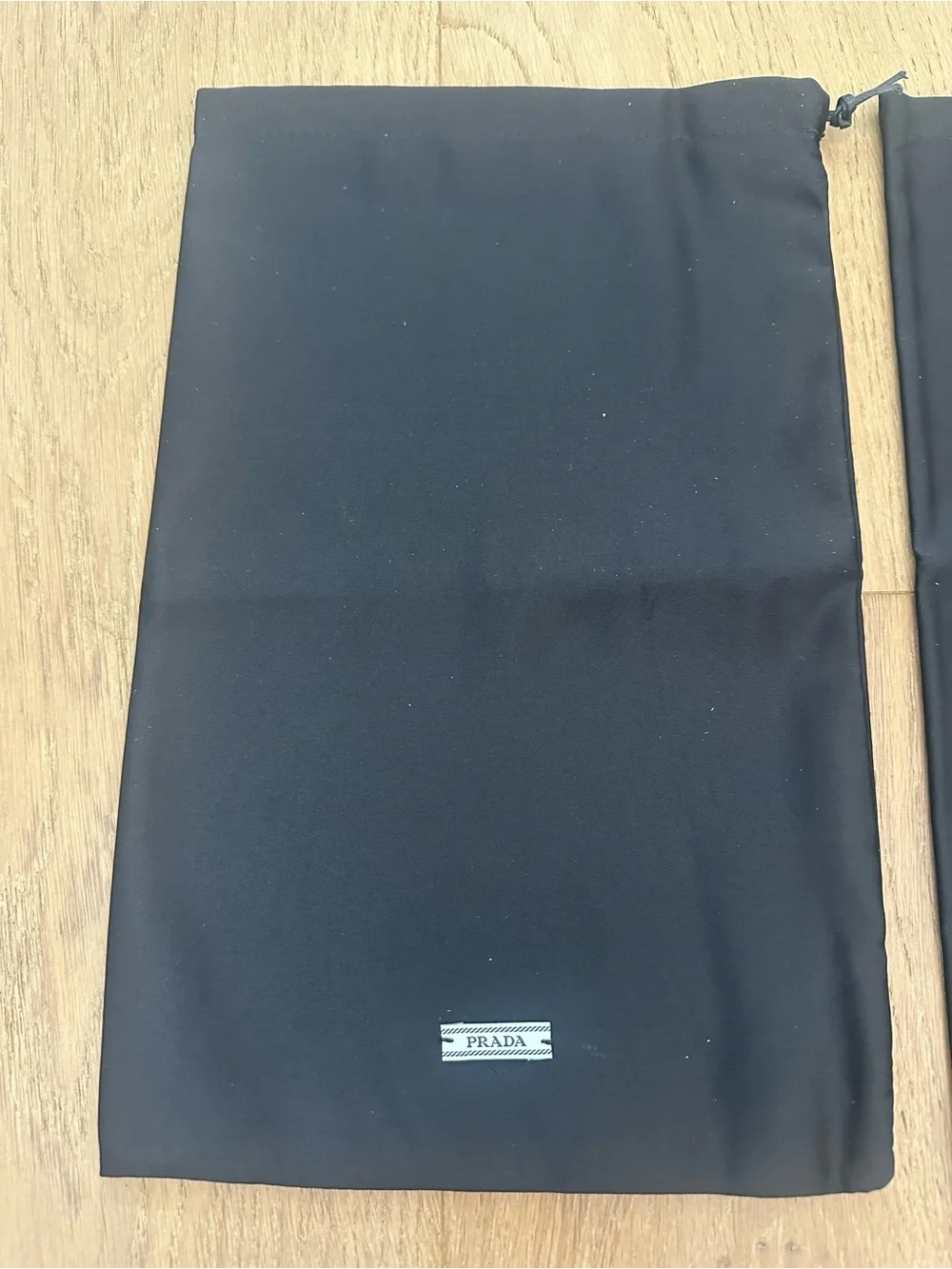 Prada Black Drawstring Dust Bags Set of2 Authentic Shoe Bag Storage Travel Pouch